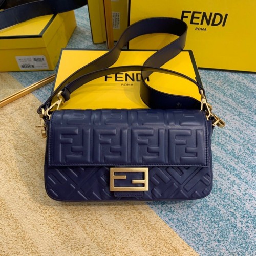 FENDI BAGUETTE Mini torebka na ramię 8BS017 Granatowa