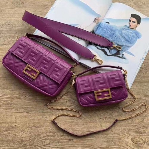 FENDI BAGUETTE Mini torebka na ramię 8BS017 fioletowa