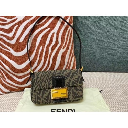 Torba materiałowa FENDI BAGUETTE FM0872 Brązowa