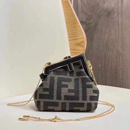 FENDI FIRST mini torebka materiałowa 5FB2321 czarna
