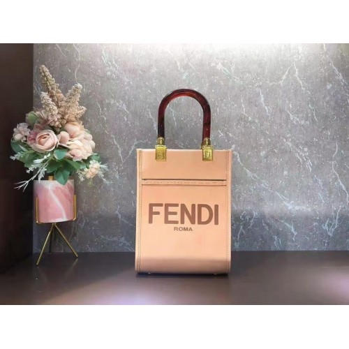 FENDI MINI SUNSHINE SHOPPER skórzana mini torebka 8BS051ABV różowa