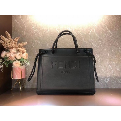 Torba na zakupy FENDI PACK MEDIUM torba skórzana F1508 czarna