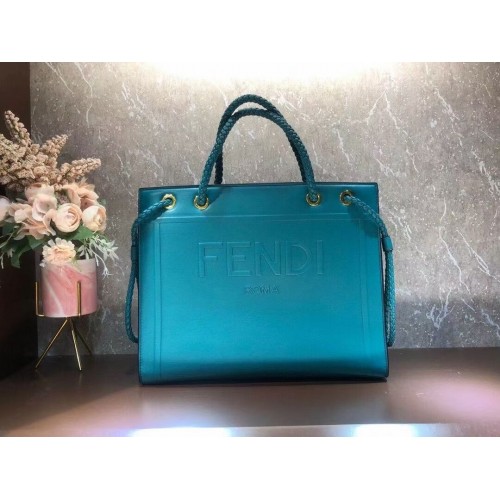 Torba na zakupy FENDI PACK MEDIUM torba skórzana F1508 niebieska