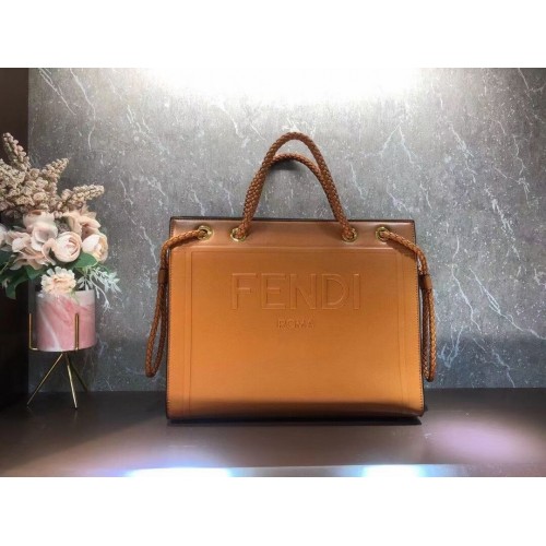 Torba na zakupy FENDI PACK MEDIUM torba skórzana F1508 pomarańczowa