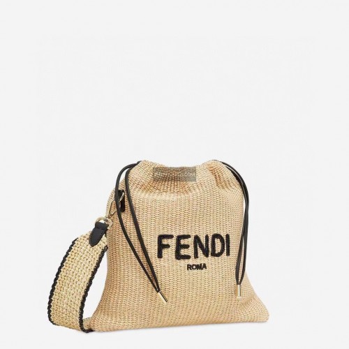 FENDI PACK MAŁA TOREBKA Słomka pleciona Duża torebka F1529 morelowa
