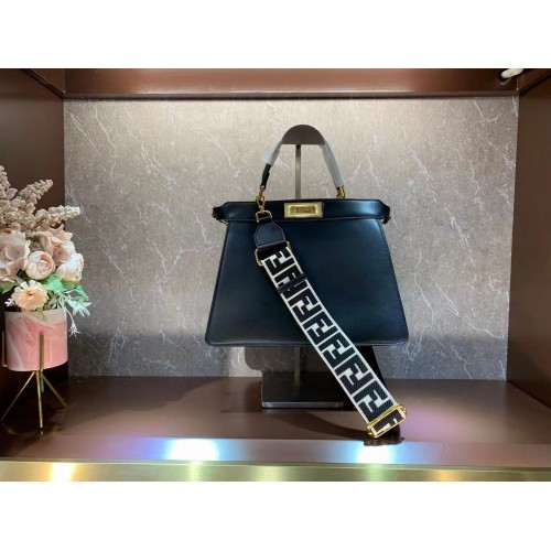 FENDI PEEKABOO ISEEU MEDIUM skórzana torba 8BN321A6 czarna