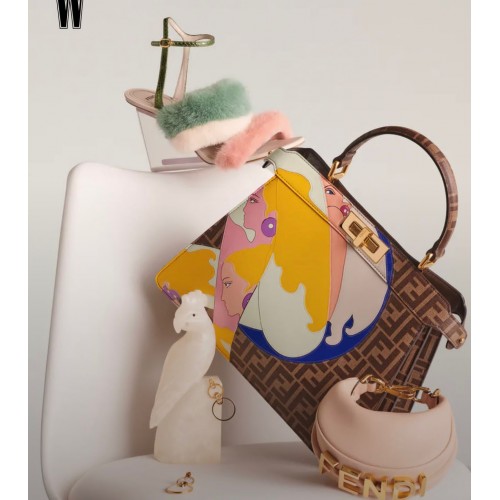 FENDI PEEKABOO ISEEU Oryginalna skórzana torba MEDIUM 0196 Lady Print