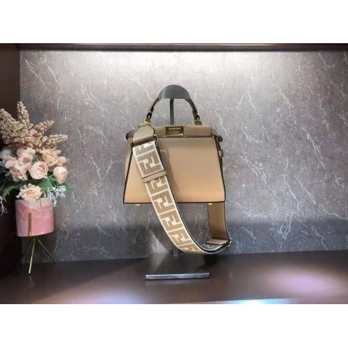 FENDI PEEKABOO ISEEU SMALL skórzana torebka F1615 morelowa