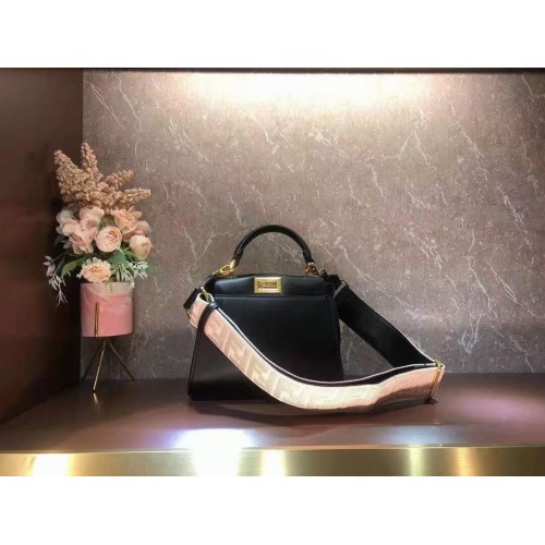 FENDI PEEKABOO ISEEU SMALL skórzana torebka F1615 czarna