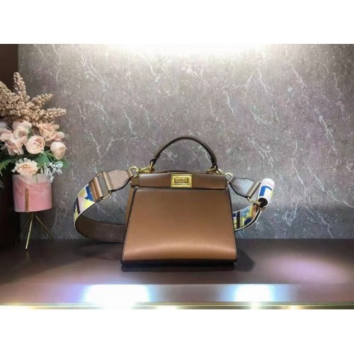 FENDI PEEKABOO ISEEU SMALL skórzana torebka F1615 czarno-zielona