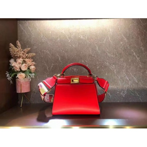 FENDI PEEKABOO ISEEU SMALL skórzana torebka F1615 czerwona