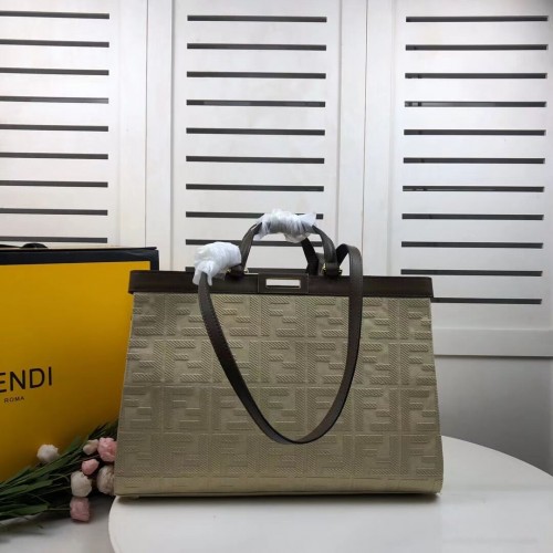 Torba płócienna FENDI PEEKABOO X-TOTE 8BH374A beżowa