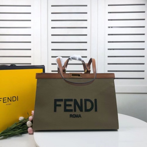 Torba płócienna FENDI PEEKABOO X-TOTE 8BH374B zielona