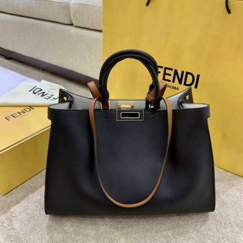 FENDI PEEKABOO X-TOTE skórzana torba F1527 czarna
