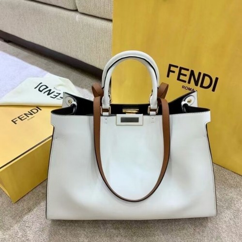 FENDI PEEKABOO X-TOTE skórzana torba F1527 biała