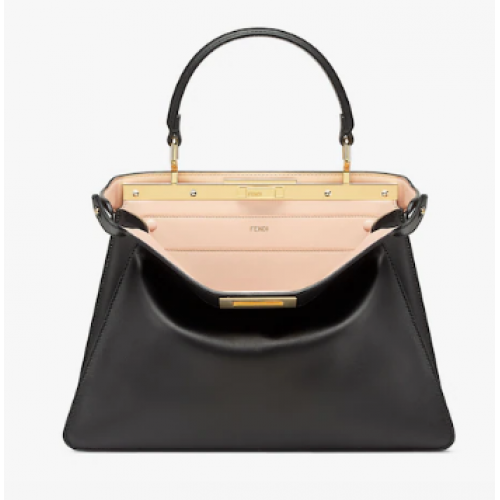 Torebka FENDI Peekaboo ISeeU Medium Rose Black ze skóry 8BN321A