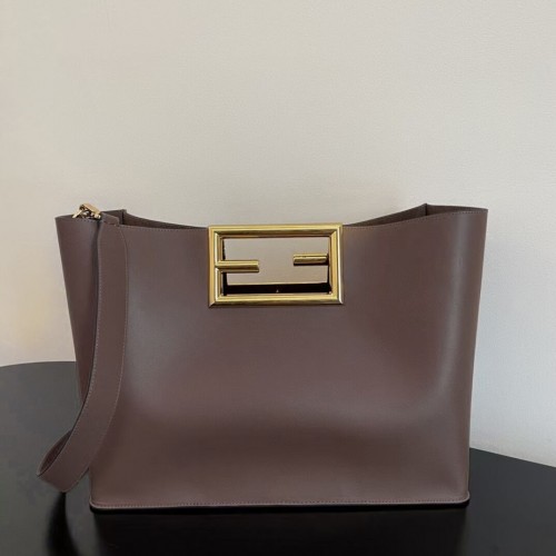 Torebka skórzana FENDI WAY MEDIUM 8BH391AAI Ciemnobrązowa