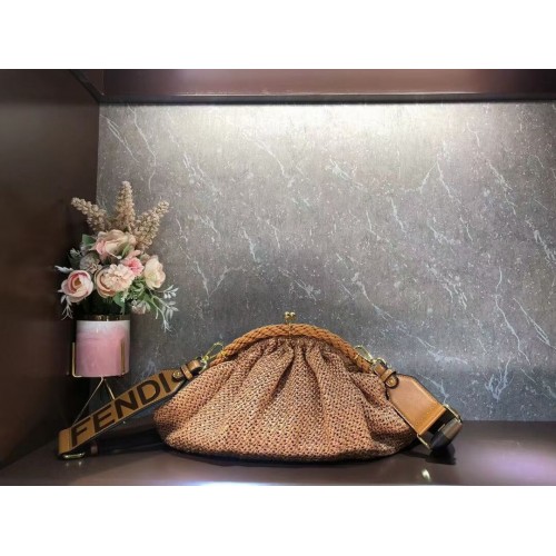 Torebka FENDI Rafia F7641 Brązowa