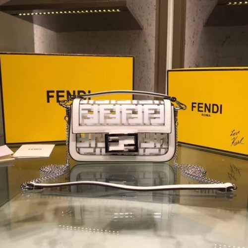 Fendi BAGUETTE MINI PU torba typu tote bag 8BS017 biała