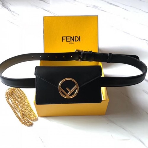 Fendi BELT BAG skórzana torebka-nerka 8BM005 czarna