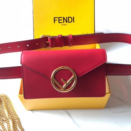 Fendi BELT BAG skórzana torebka-nerka 8BM005 czerwona