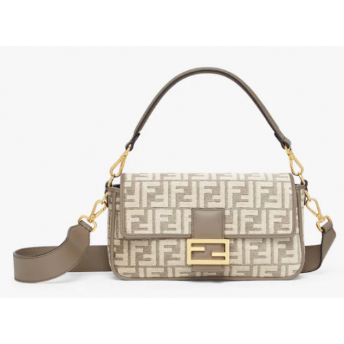 Torba z tkaniny gobelinowej Fendi Baguette Dove Grey FF 8BS010A