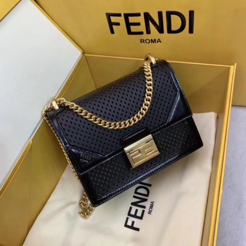 Fendi KAN U SMALL skórzana mini-bag 8BT312 Royal