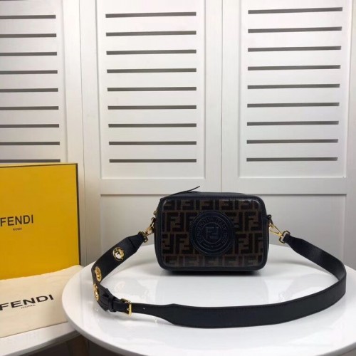 Fendi MINI ETUI NA APARAT Torba płócienna wielokolorowa 8BF097 czarna