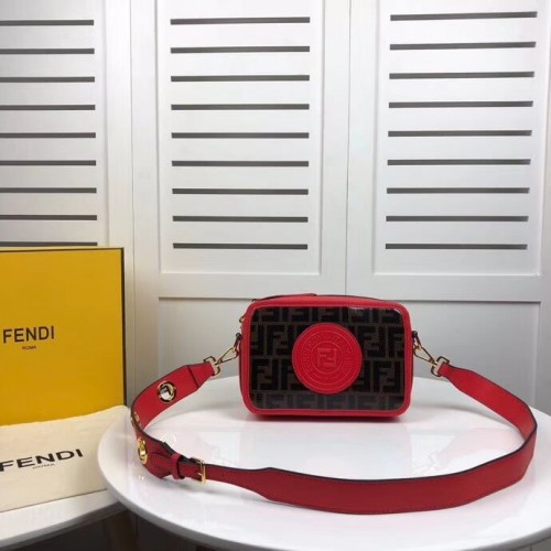 Fendi MINI ETUI NA APARAT Torba płócienna wielokolorowa 8BF097 czerwona