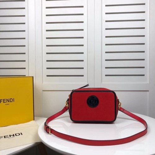 Fendi MINI CAMERA CASE torba zamszowa 8BS019A czerwona