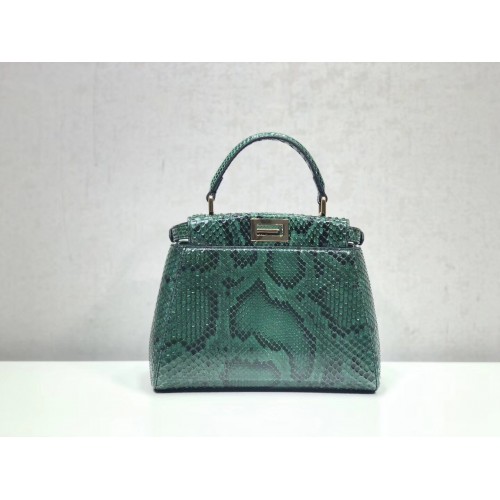 Torebka Fendi MINI PEEKABOO python 8BN244K zielona