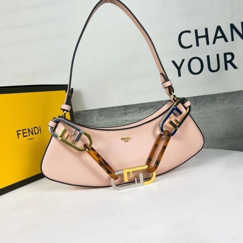 Torebka skórzana Fendi O Lock Swing Mint 8BS068A jasnoróżowa