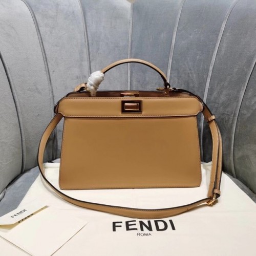 Fendi PEEKABOO ISEEU EAST-WEST skórzana torba 8BN323A morelowa