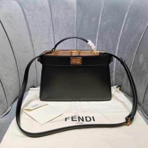 Fendi PEEKABOO ISEEU EAST-WEST skórzana torebka 8BN323A czarna