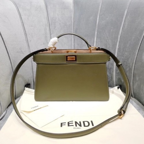 Fendi PEEKABOO ISEEU EAST-WEST skórzana torba 8BN323A zielona
