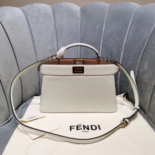Fendi PEEKABOO ISEEU EAST-WEST skórzana torebka 8BN323A biała