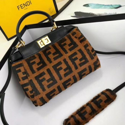 Fendi REGULAR PEEKBOOK Włosie końskie F3302 Czarny