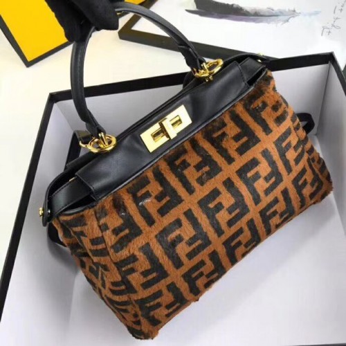 Fendi REGULAR PEEKBOOK Włosie końskie F3303 Czarny