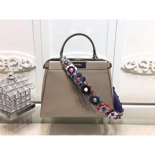Fendi Peekaboo Mała Torebka Skóra Cielęca FD26796 Morela