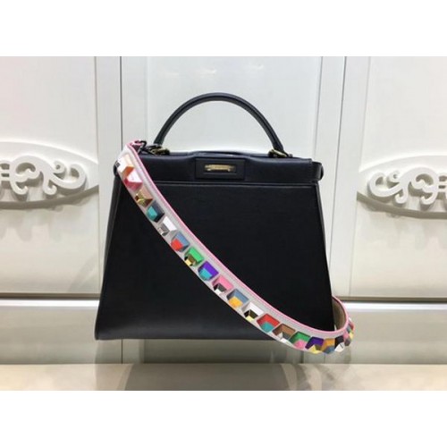 Torebka Fendi Peekaboo Small Bag ze skóry cielęcej FD26796 w kolorze czarnym