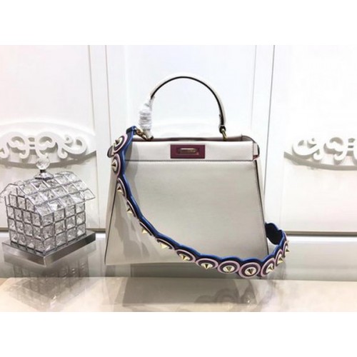 Torebka Fendi Peekaboo Small Bag ze skóry cielęcej FD26796 OffWhite