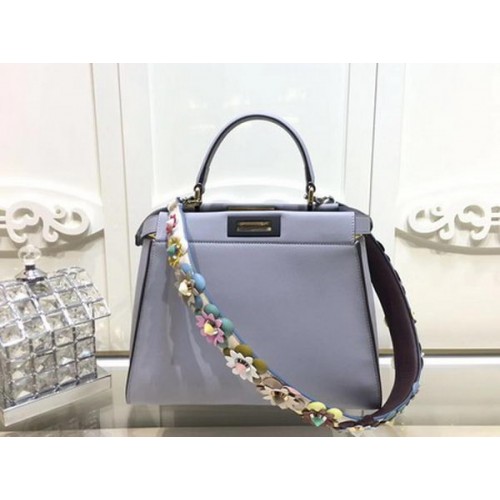 Fendi Peekaboo Mała Torebka Skóra Cielęca FD26796 SkyBlue