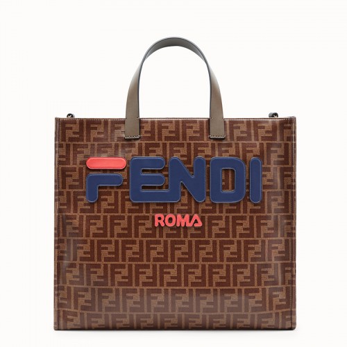 Fendi SHOPPER F1843 brązowo-niebieski