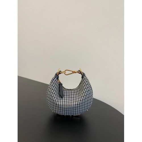 Fendi Graphie mini torebka materiałowa 7AS089A czarno-biała