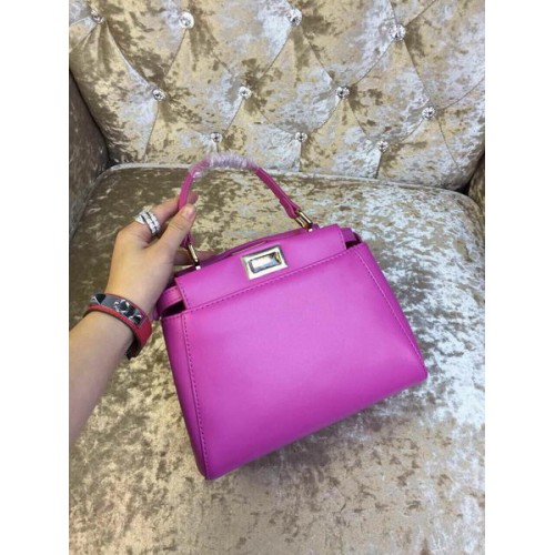 Torebka Fendi mini Peekaboo ze skóry cielęcej 30320 w kolorze fioletowym