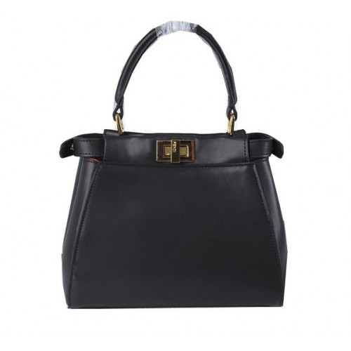 Torebka Fendi mini Peekaboo ze skóry cielęcej FD8838 w kolorze czarnym
