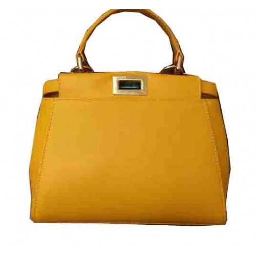 Torebka Fendi Mini Peekaboo, oryginalna skóra, 55211, żółta