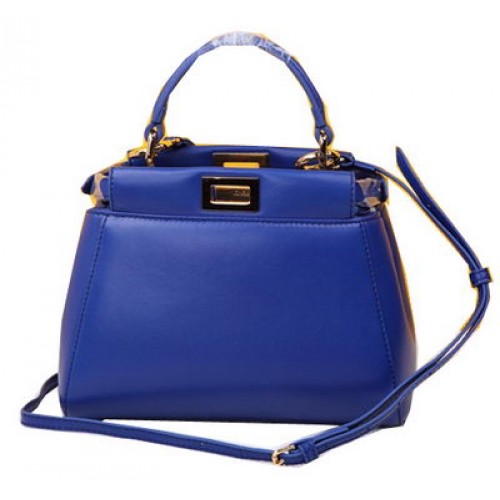 Fendi mini Peekaboo Bag Sheepskin Leather FD520885 Blue