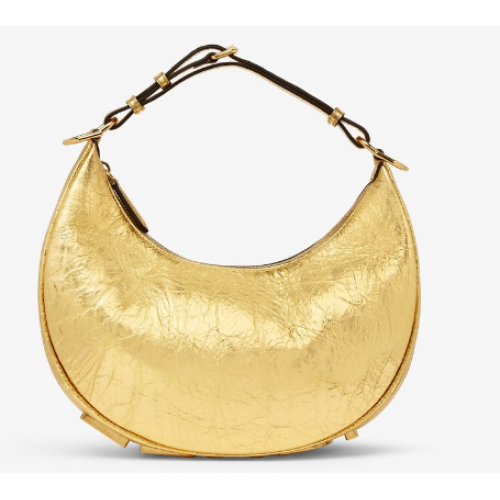 Torebka Fendigraphy Small Gold ze skóry laminowanej 8BR798A