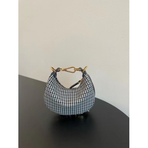 Torebka Fendigraphy Small Gold ze skóry laminowanej 8BR798A czarno-biała